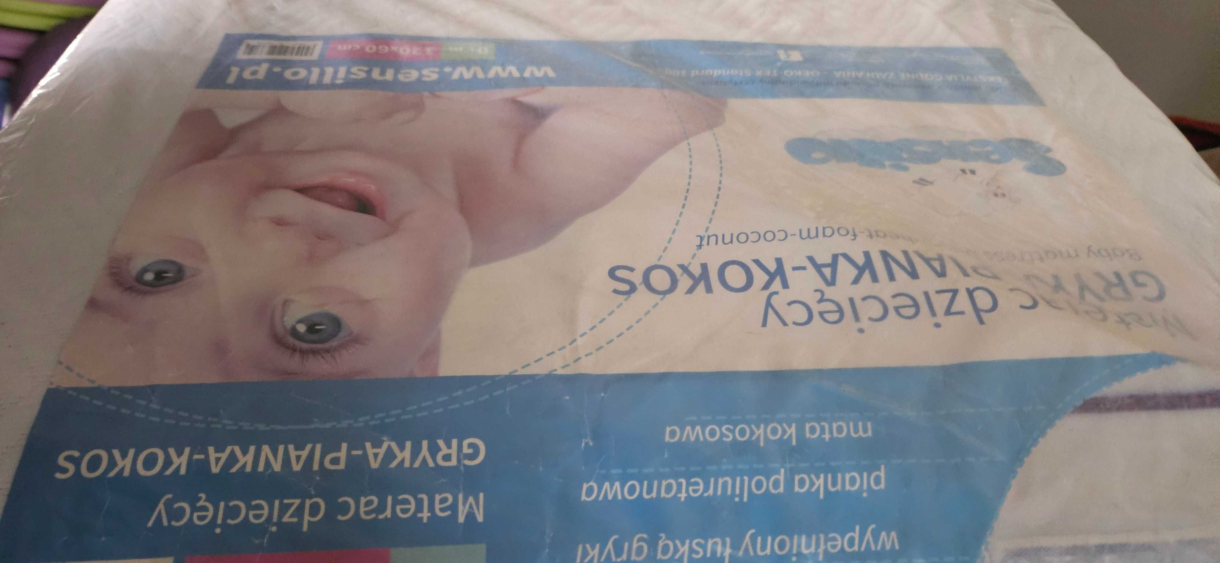 Materac gryka pianka kokos do łóżeczka dla niemowląt 120x60 ochraniacz