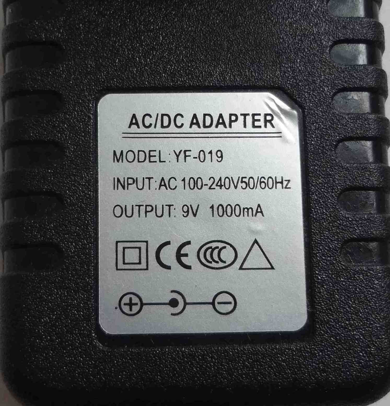 Блок питания 9V 1000mA YF-019 зарядка