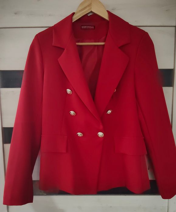 Nowy czerwony elegancki żakiet L