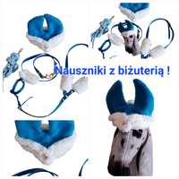 Nauszniki z biżuterią dla hobby horse ,wodze,napierśnik.