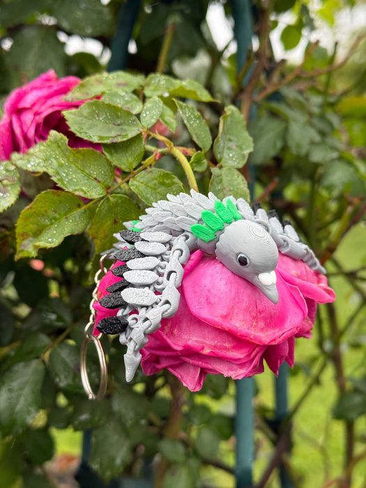 Gołąb Przegubowy ptak 3D – realistyczny brelok i mini figurka, zabawka