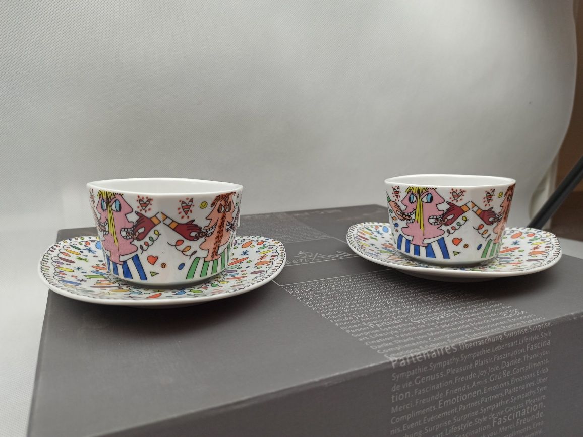 Zestaw kolekcjonerski Rosenthal Flash James Rizzi filiżanki Nowy