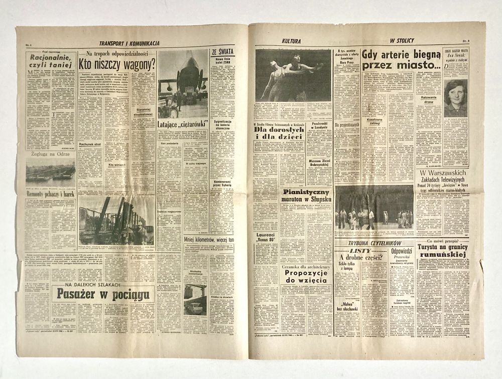 Stara gazeta PRL Trybuna Ludu 25 sierpnia 1980