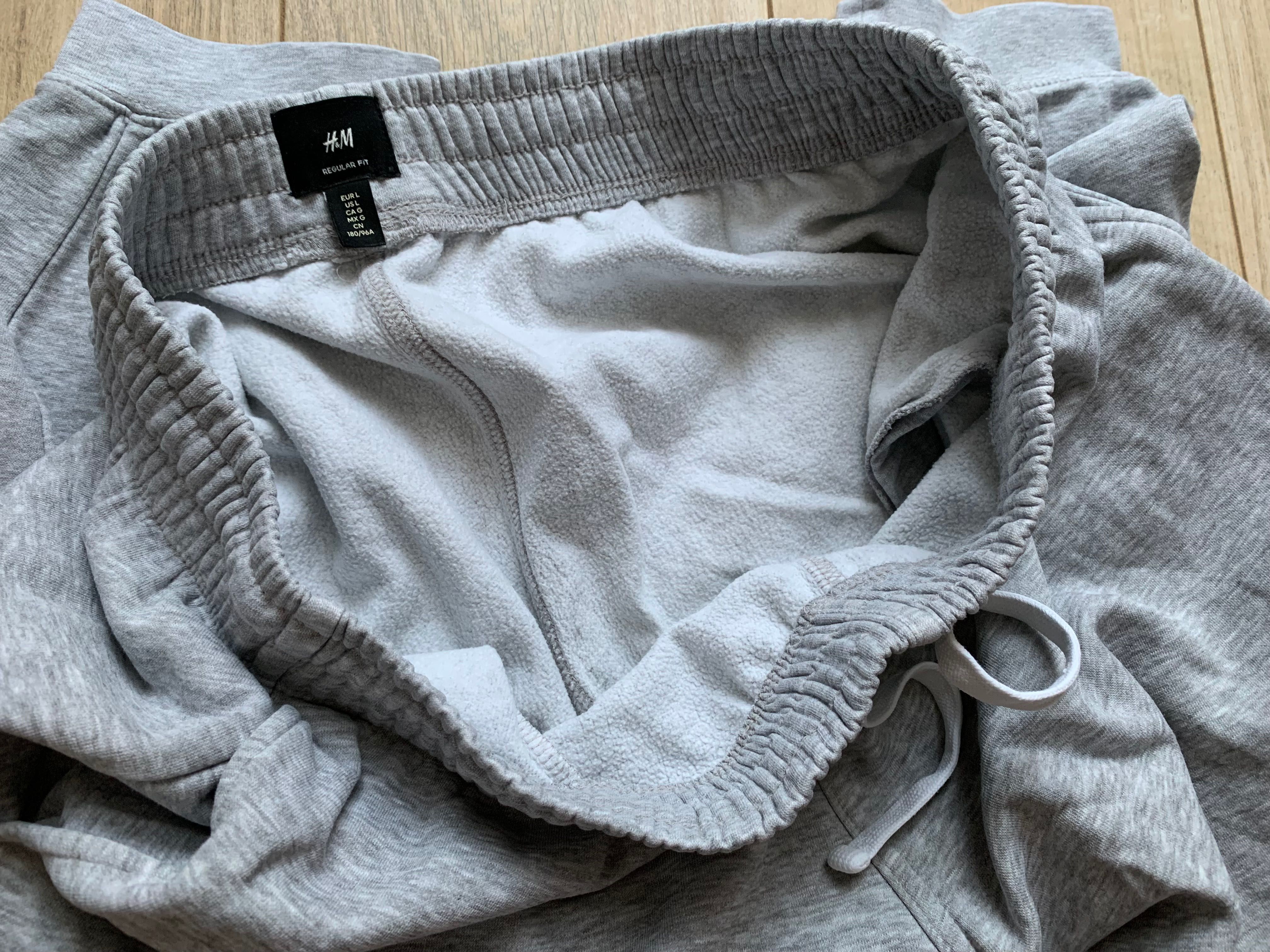 H&M Szare dresy Spodnie dresowe męskie jasnoszare | roz. L Regular FIT