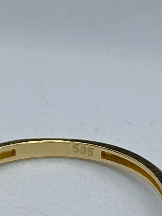 Modny pierścionek serce ze złota, złoto pr 585