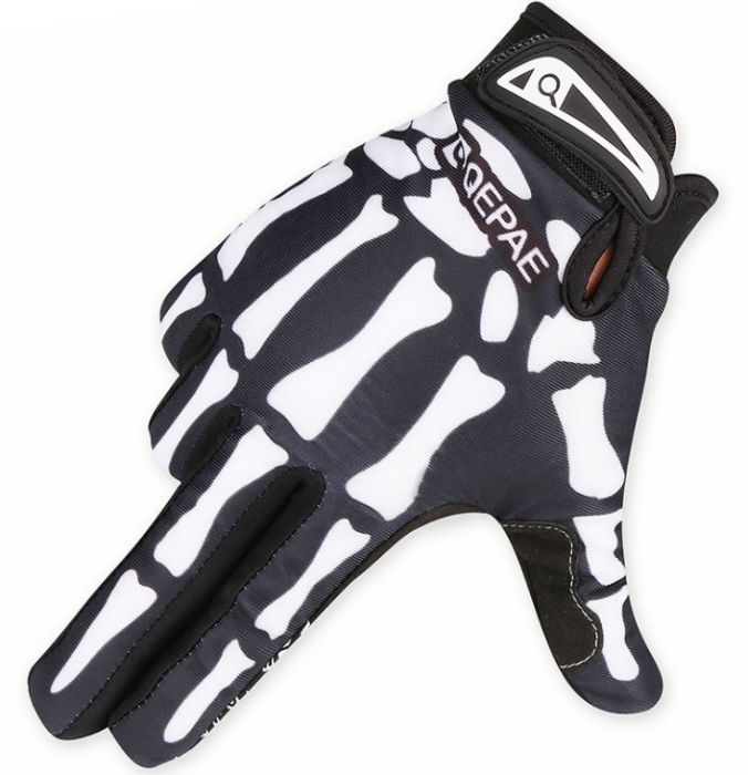 2021 Вело перчатки полный палец "кости/скелет" QEPEA осень/весна