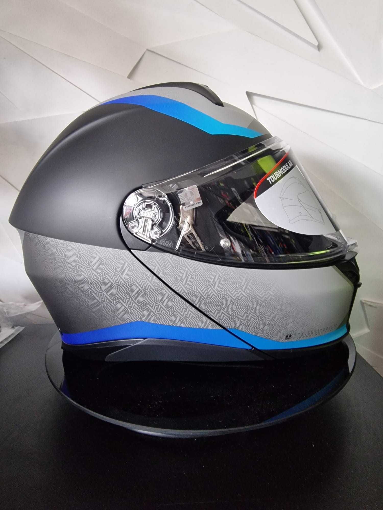 Kask motocyklowy szczękowy AGV TOURMODULAR Stray Matt Black/Grey/Blue