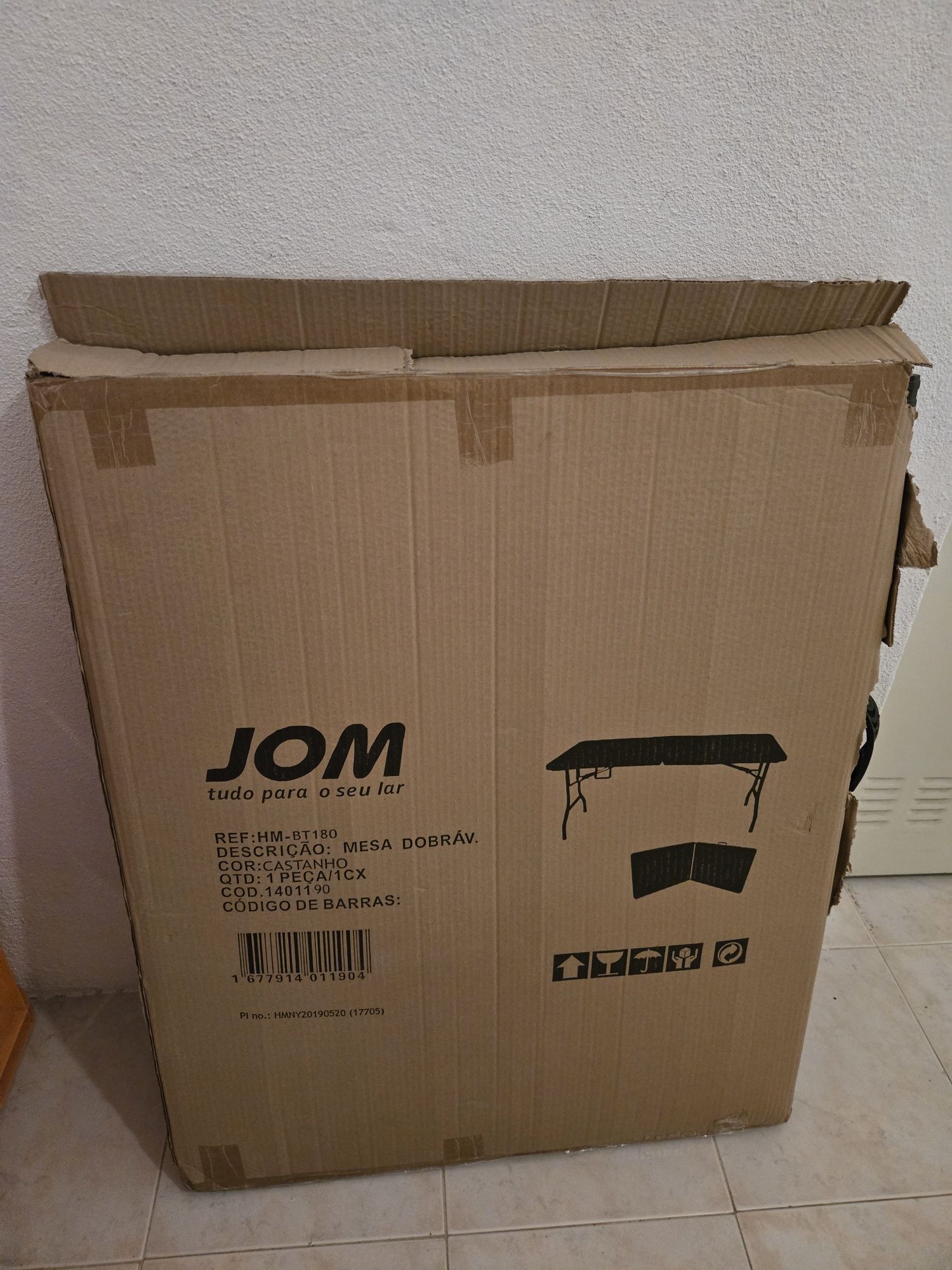 Mesa dobrável retangular 180cm