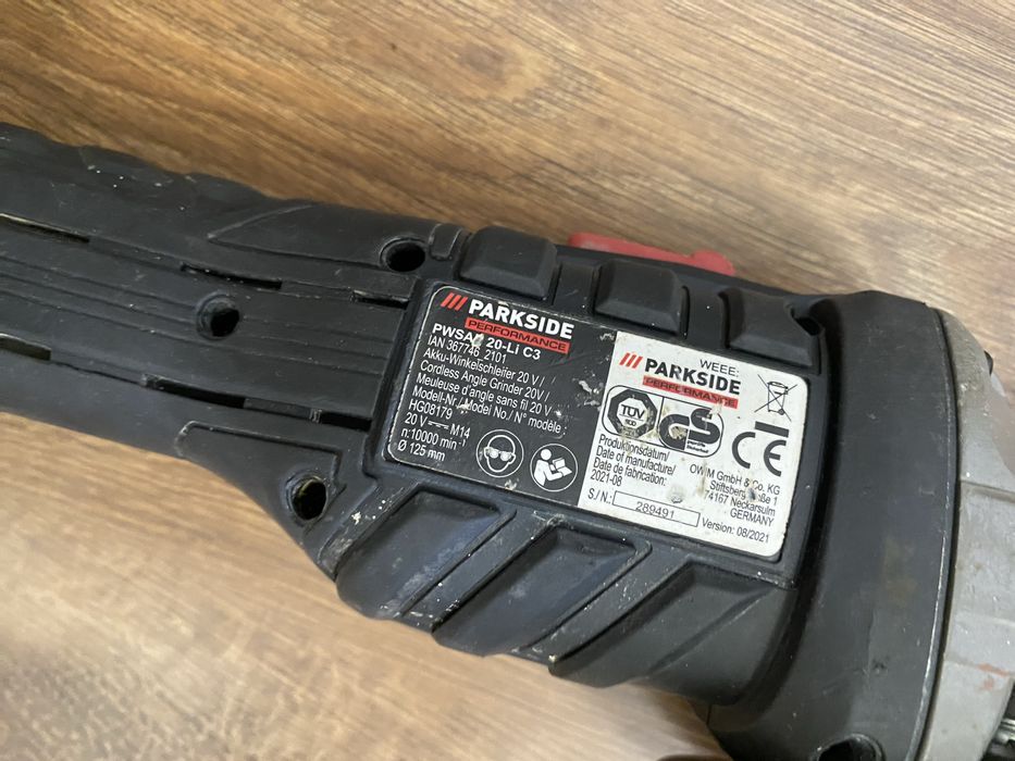 Акумуляторна Болгарка УШМ Parkside pwsap 20 C3