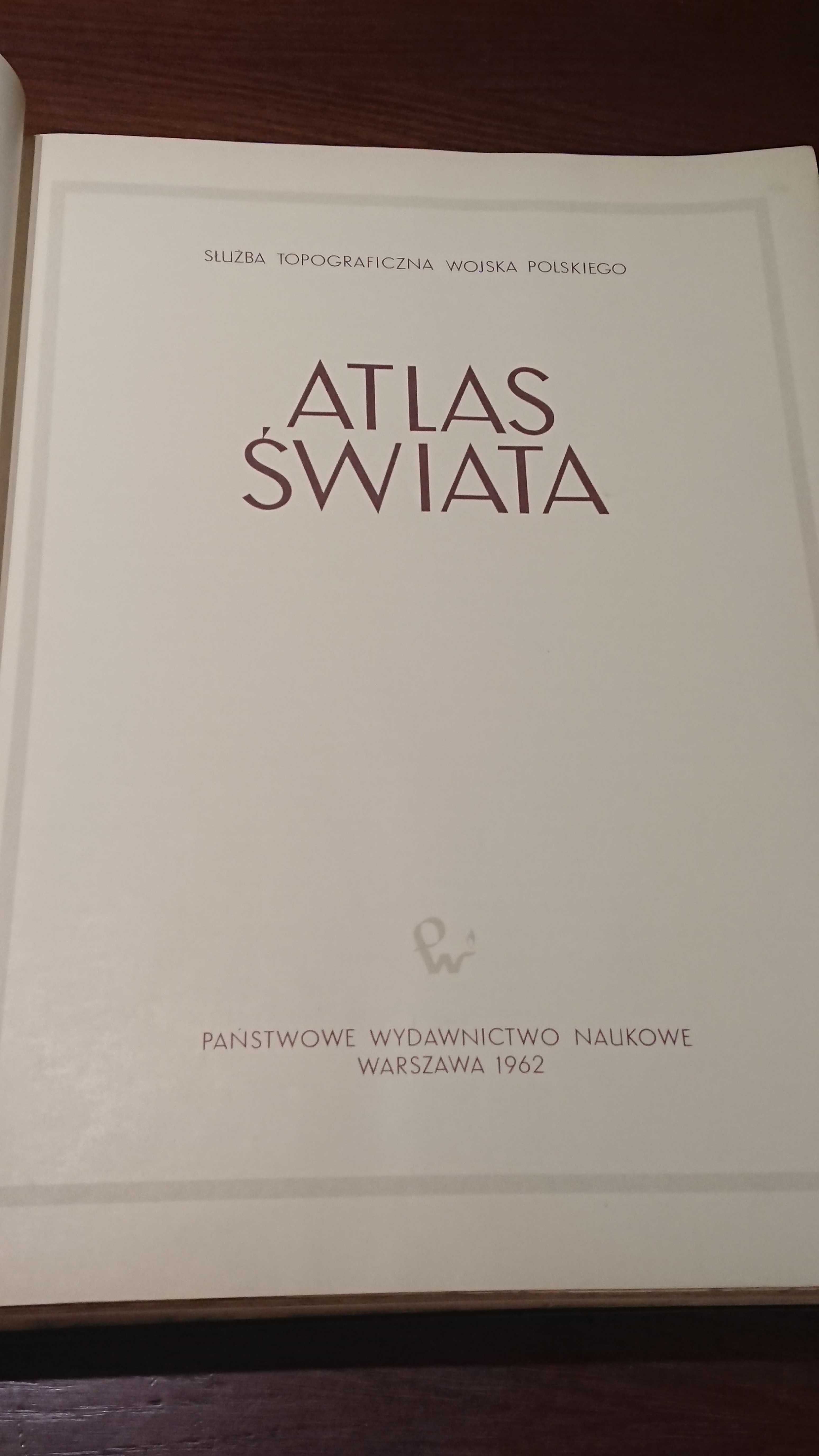 Atlas Świata PWN 1962 r. Stan bdb.