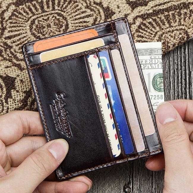 Skórzany portfel MĘSKI SLIM skóra naturalna znanej firmy CONTACT'S