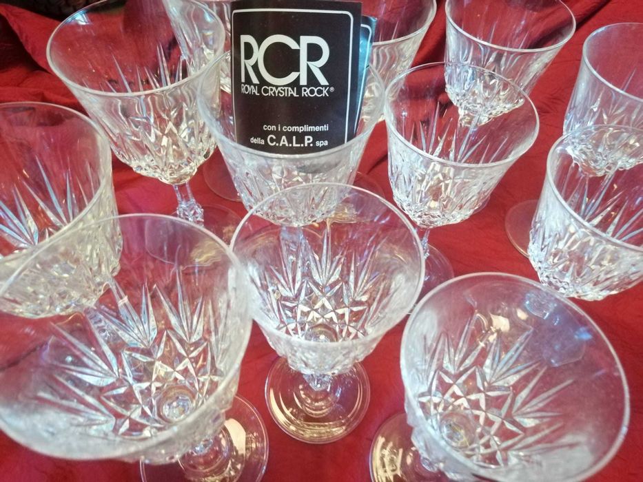 6COPOS 25cl + 6 COPOS 17cl em cristal RCR, NOVOS, sem uso,
