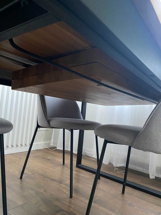 Stół lite drewno rozkładany loftowy mid century dębowy eklektyczny