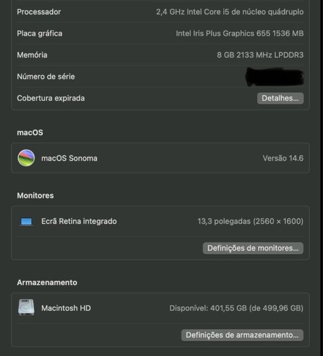 MacBook Pro 13, 8gb 512 gb de disco