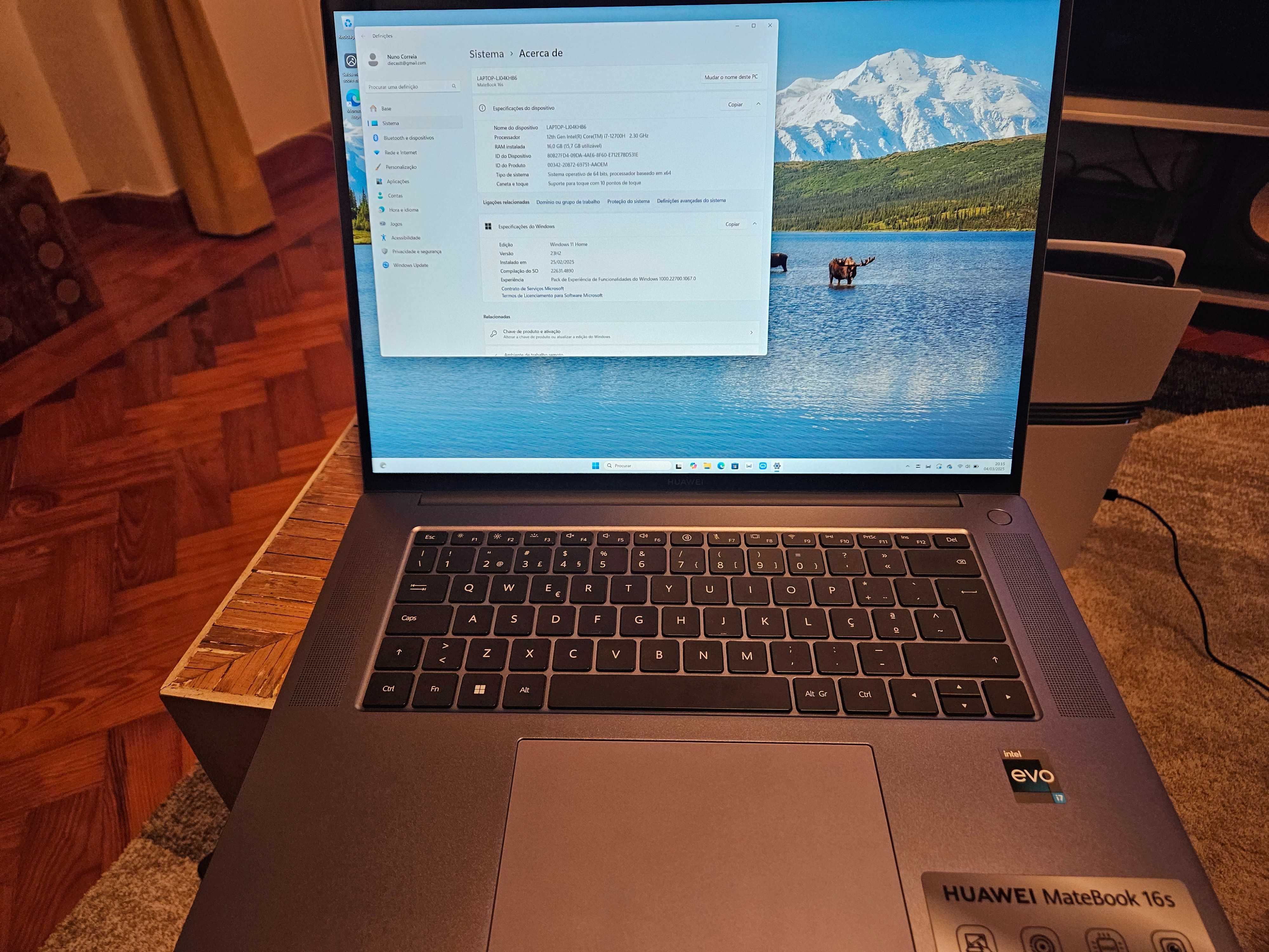 Huawei Matebook 16s (I6" 2.5K Touch/i7 12700H/16GB/1TB) c 3 anos garan