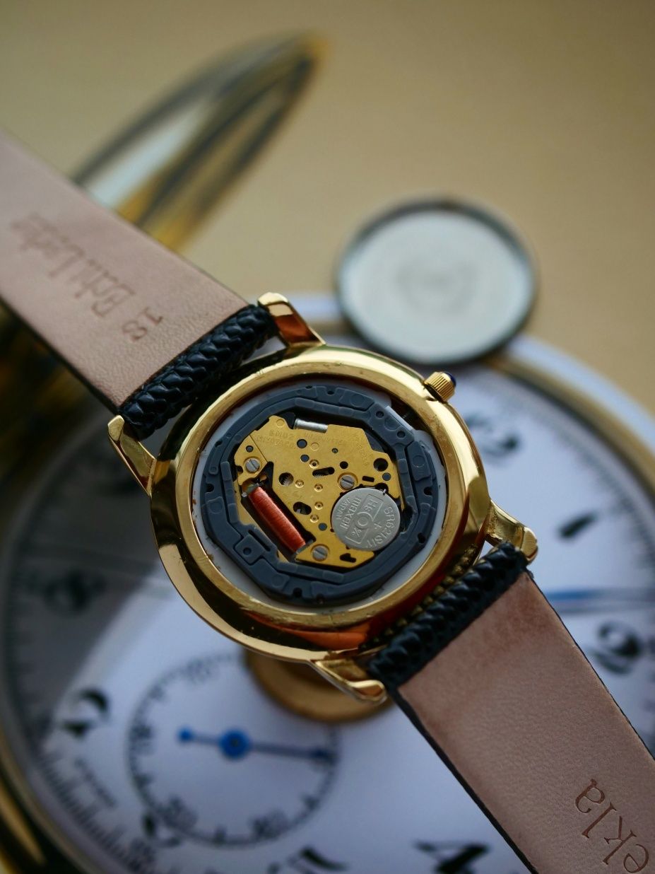 Rotary zegarek kwarcowy japonski mechanizm piękny oryginalny stan