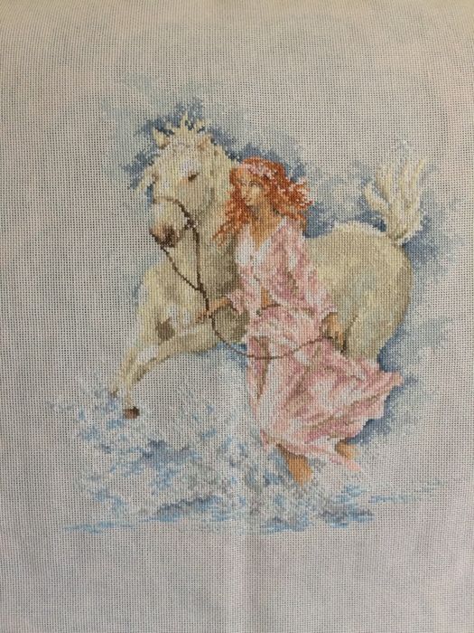 вишивка -картина Дівчина з конем