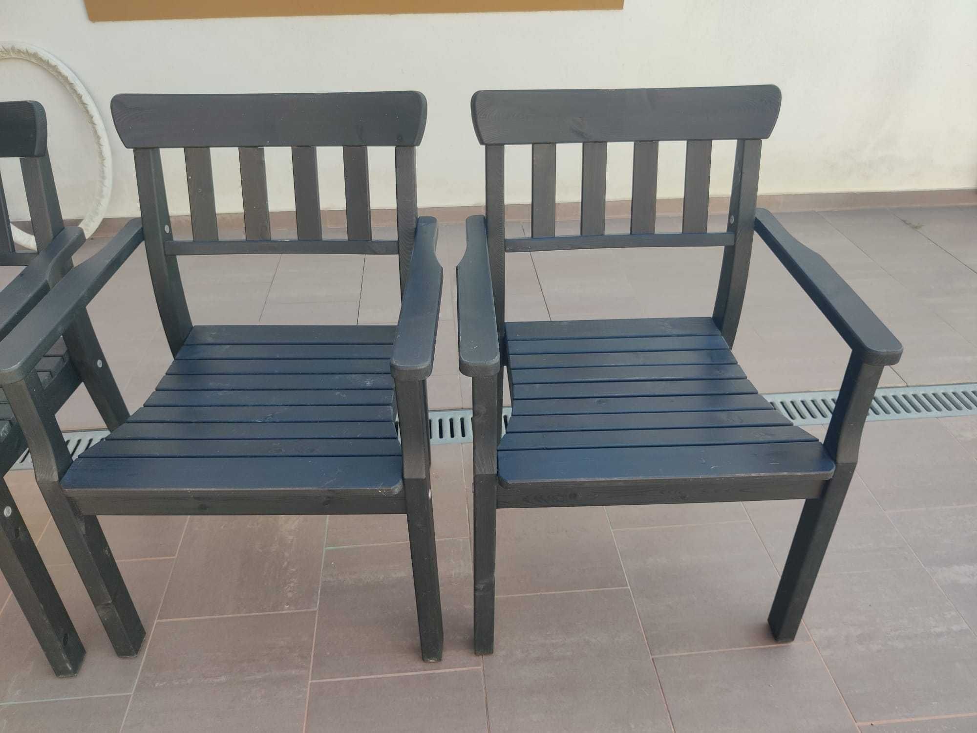 Conjunto de 4 Cadeiras de Jardim em Madeira IKEA