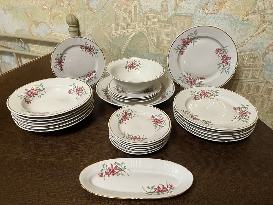 Сервиз столовый,набор тарелок Дружковка.Тарелки,салатник,блюдо