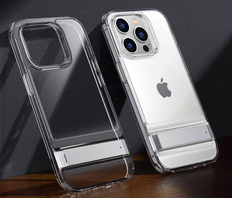 Etui Air Shield Boost na iPhone 13 14 - transparentne z podstawką