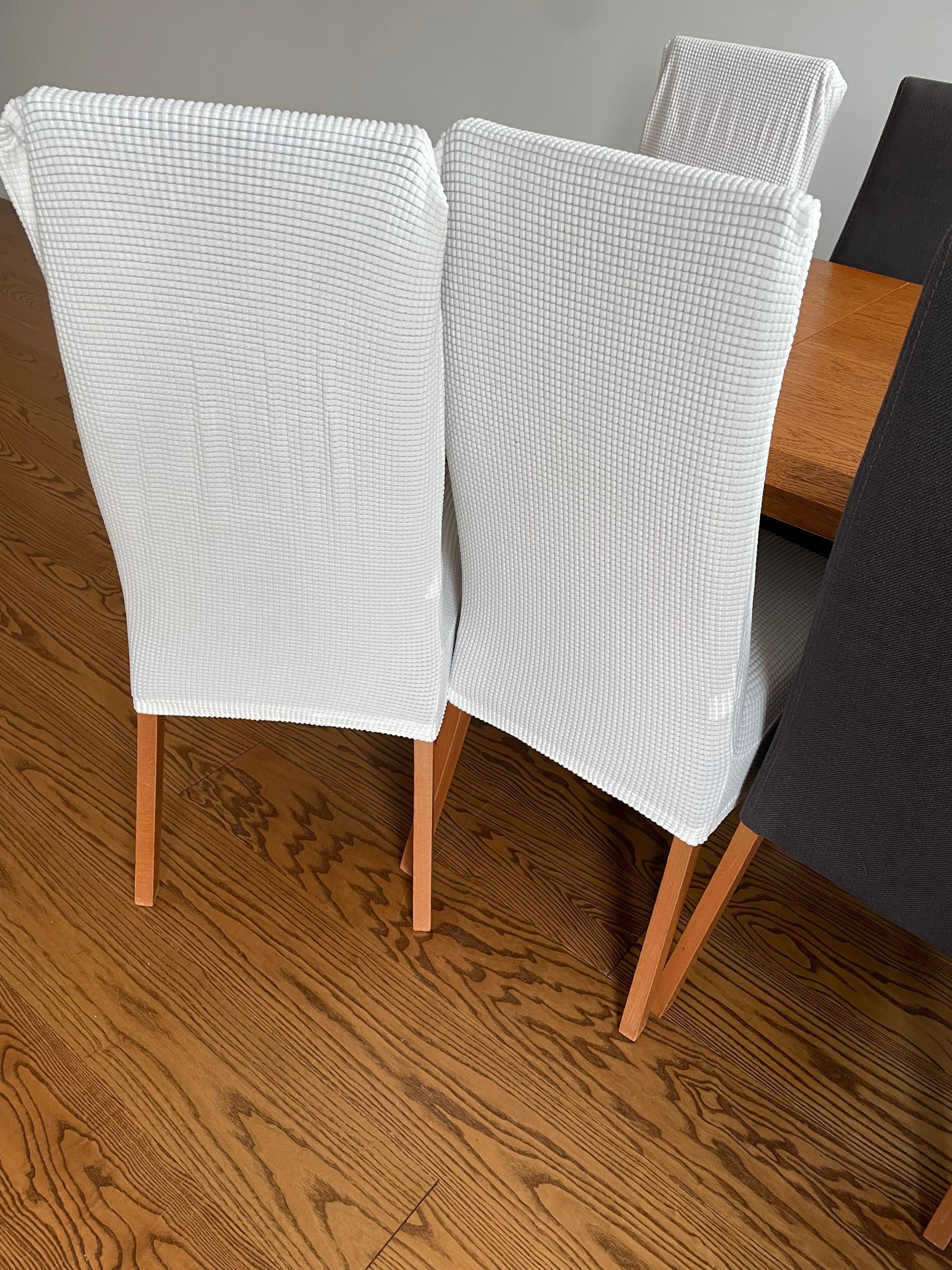 NOWE białe Pokrowce ma krzesła 6 sztuk