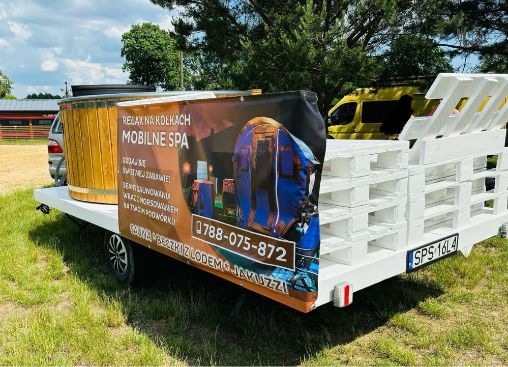 Mobilna Sauna i  jacuzzi 8 osobowe  duze  bala morsowanie zimna beczka