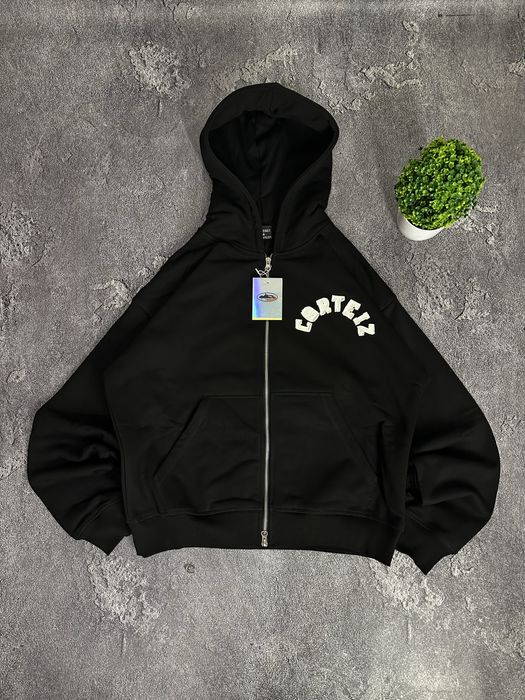 Зіп Худі Corteiz hoodie black чорне зип худи кортез