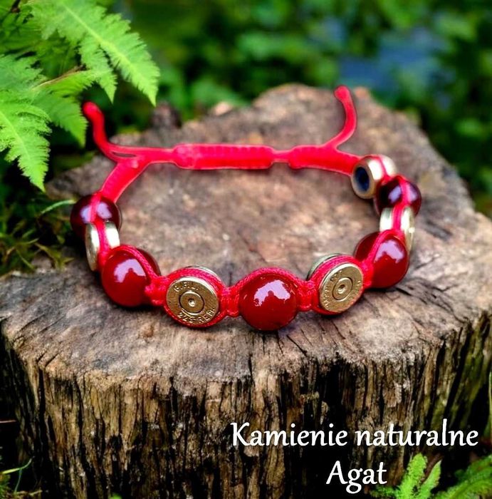 Handmade ręczenie wykonana bransoletka myśliwska łowiecka z łusek