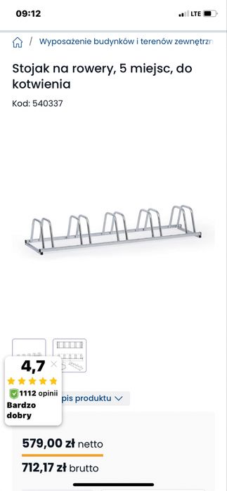 Stojak aluminiowy 5 rowerów