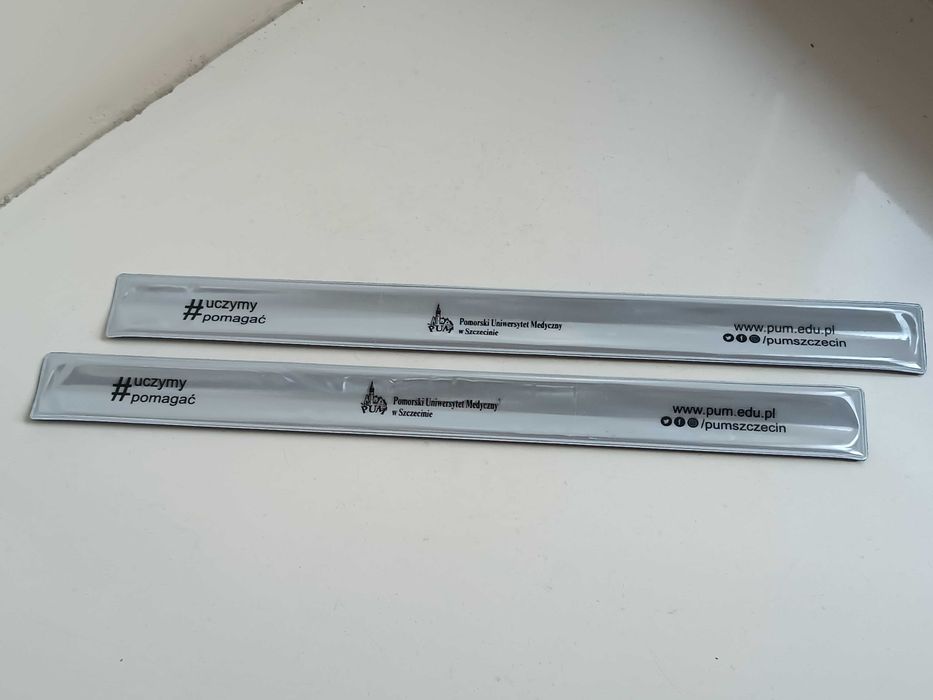 Opaska odblaskowa odblaski na rękę rower wózek samozaciskowa biała