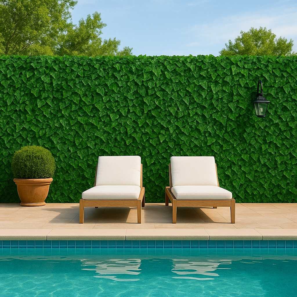 Painel Jardim Vertical de Parede com Plantas Artificiais de 60 x 40 cm