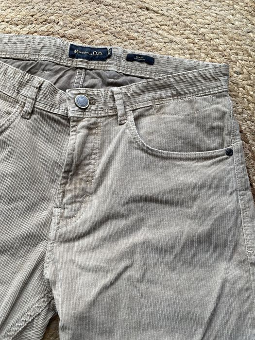Calças de bombazine bege da Massimo Dutti