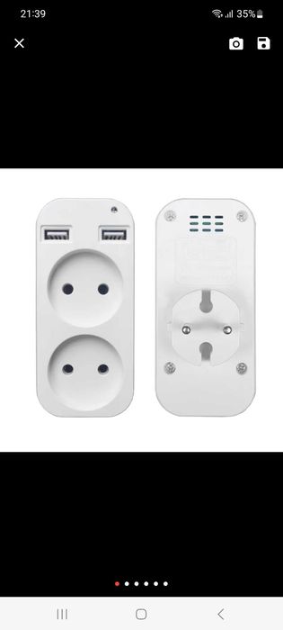 Adaptador tomada duplo usb