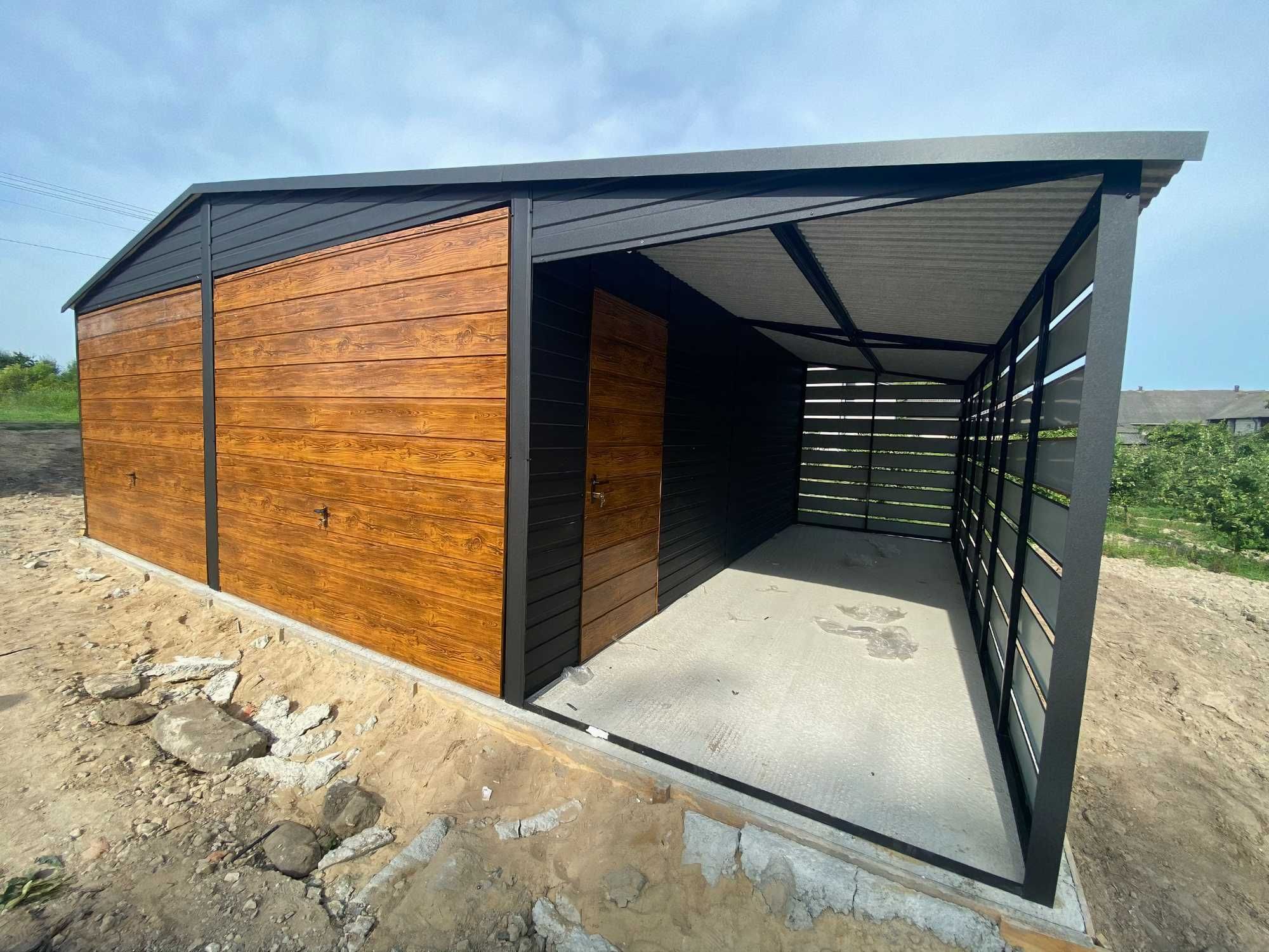 Garaż drewnopodobny garaz blaszany domek ogrodowy schowek 8x6m dostawa
