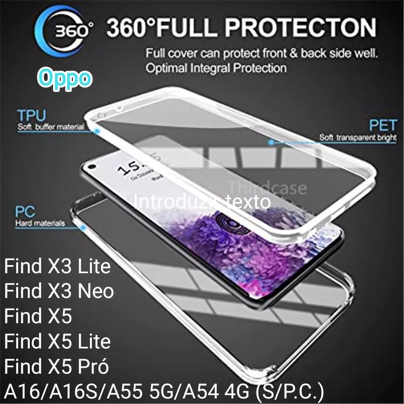 Capa 360 Oppo Find X3 Lite / Find X5 Pró / Realme 9i/A36