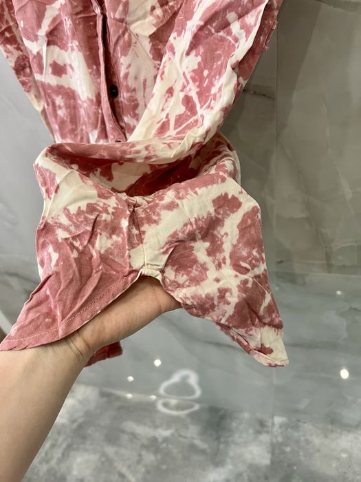 Sukienka tunika długa koszula różowa rozjaśniana sinsay xs guziki