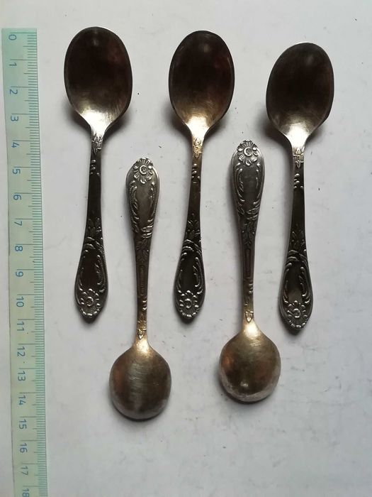 Komplet łyżeczek ozdobny stylowy platerowy sygnowany