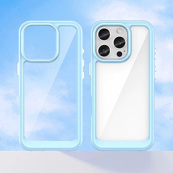 Etui Outer Space Case z żelową ramką do iPhone 16 Pro Max - niebieskie