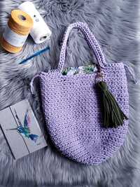 Torebka ze sznurka bawełnianego 5mm shopper handmade