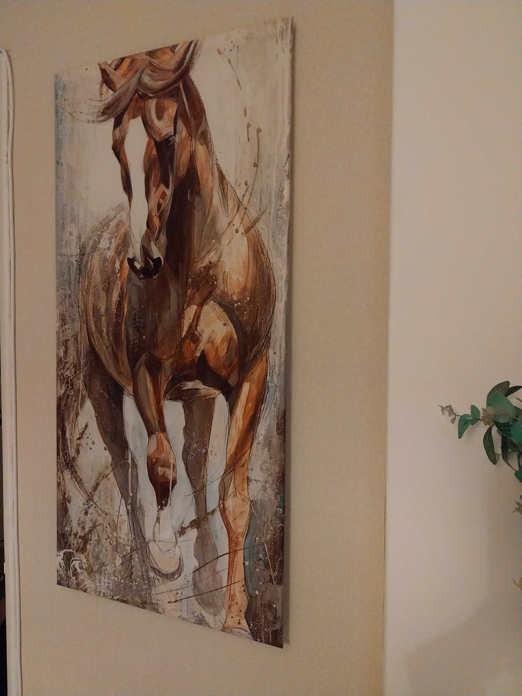 Quadro/tela com cavalo castanho