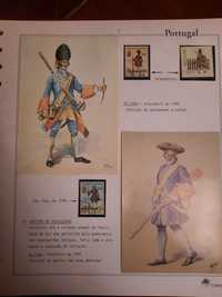 Álbum Filatelia Uniformes Militares Portugueses
