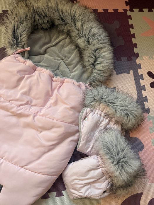 Śpiworek do wózka + mufki