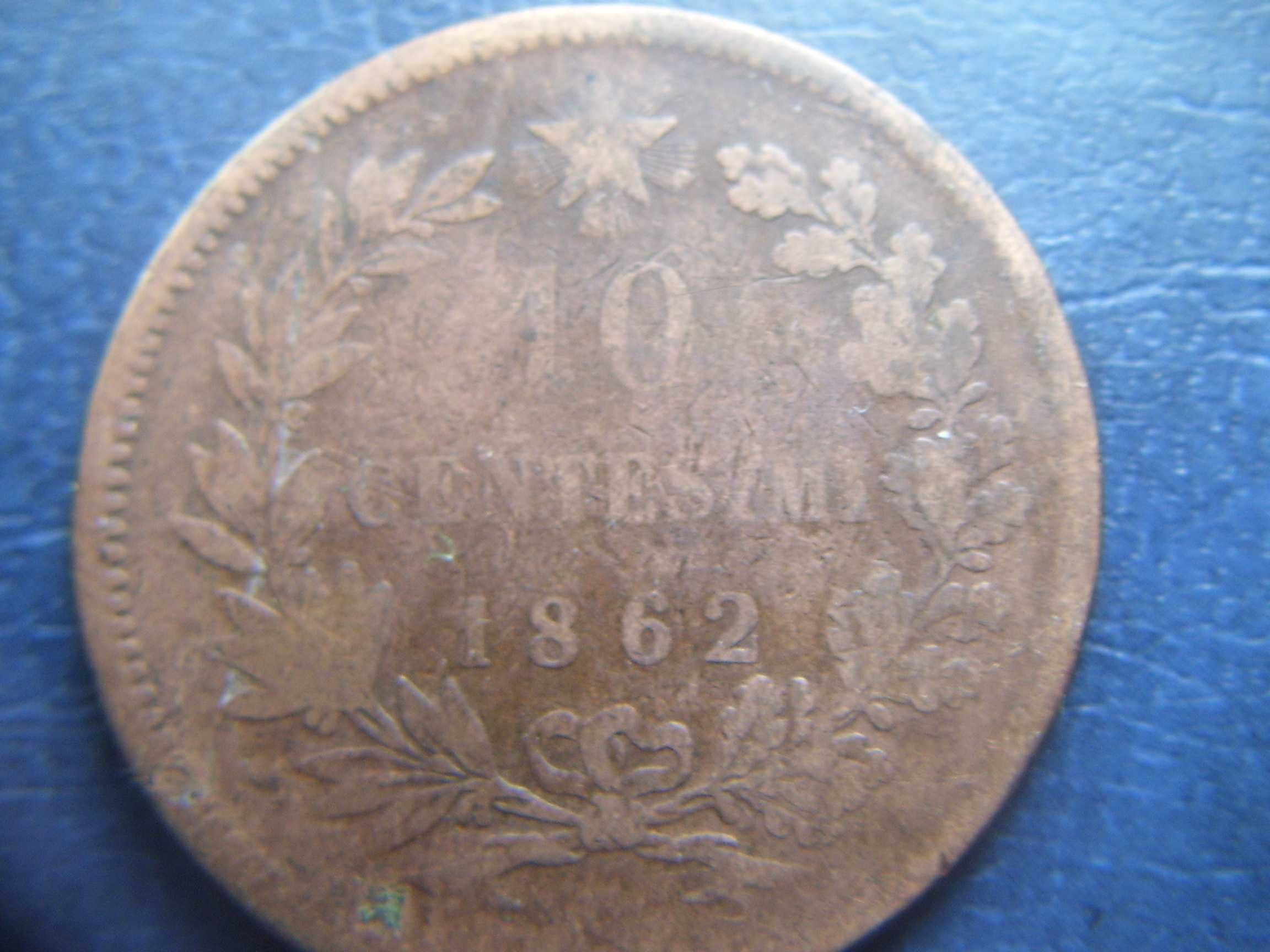 Stare monety 10 centesimi 1862 Włochy