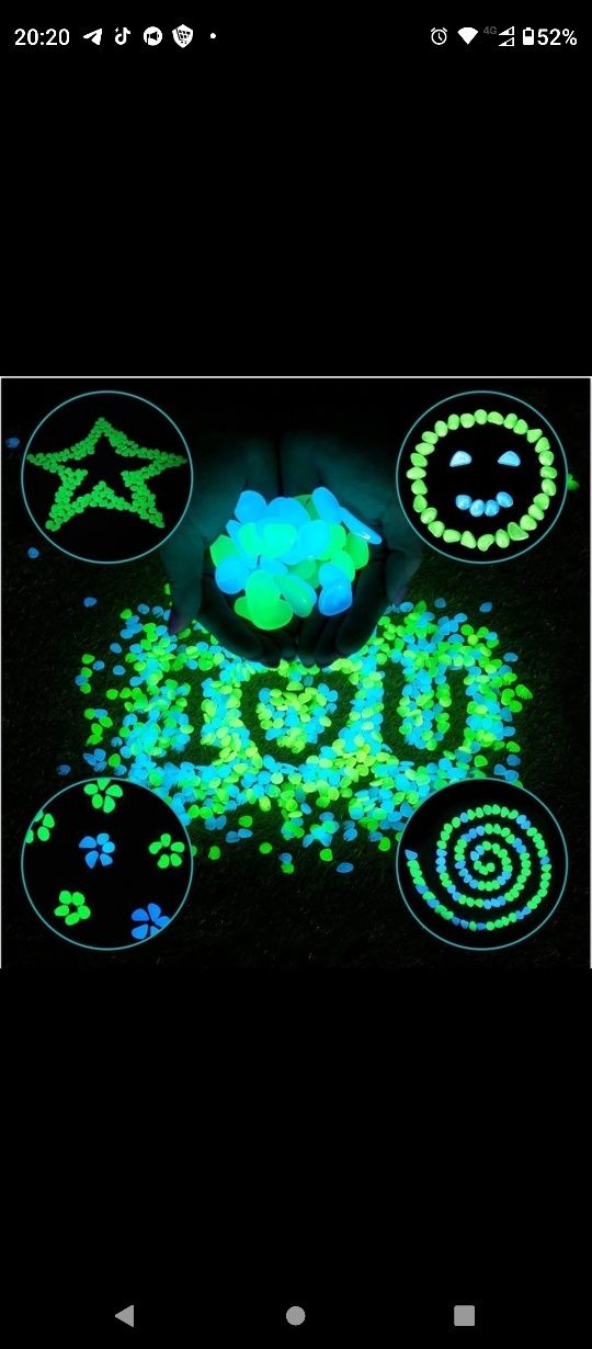 Флуоресцентні  камінці які гарно світяться у темряві.
