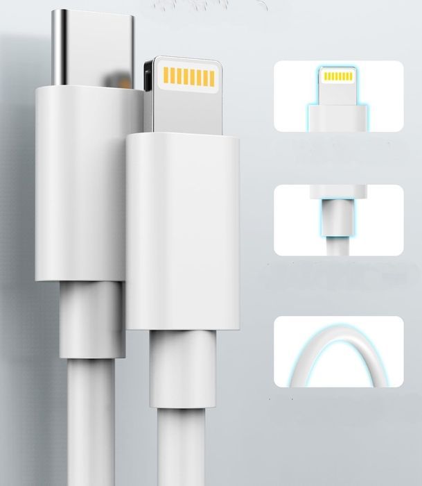 szybka ładowarka + kabel usbc do iphone'a