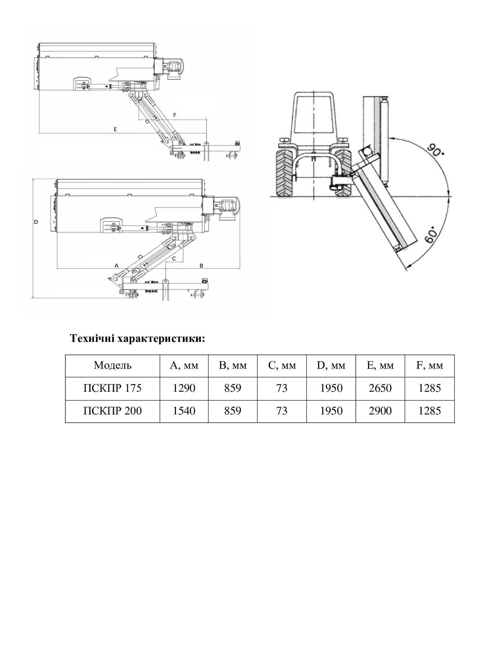 Подрібнювач садово-комунальний на поворотній рамі ПСКПР - 175, 200