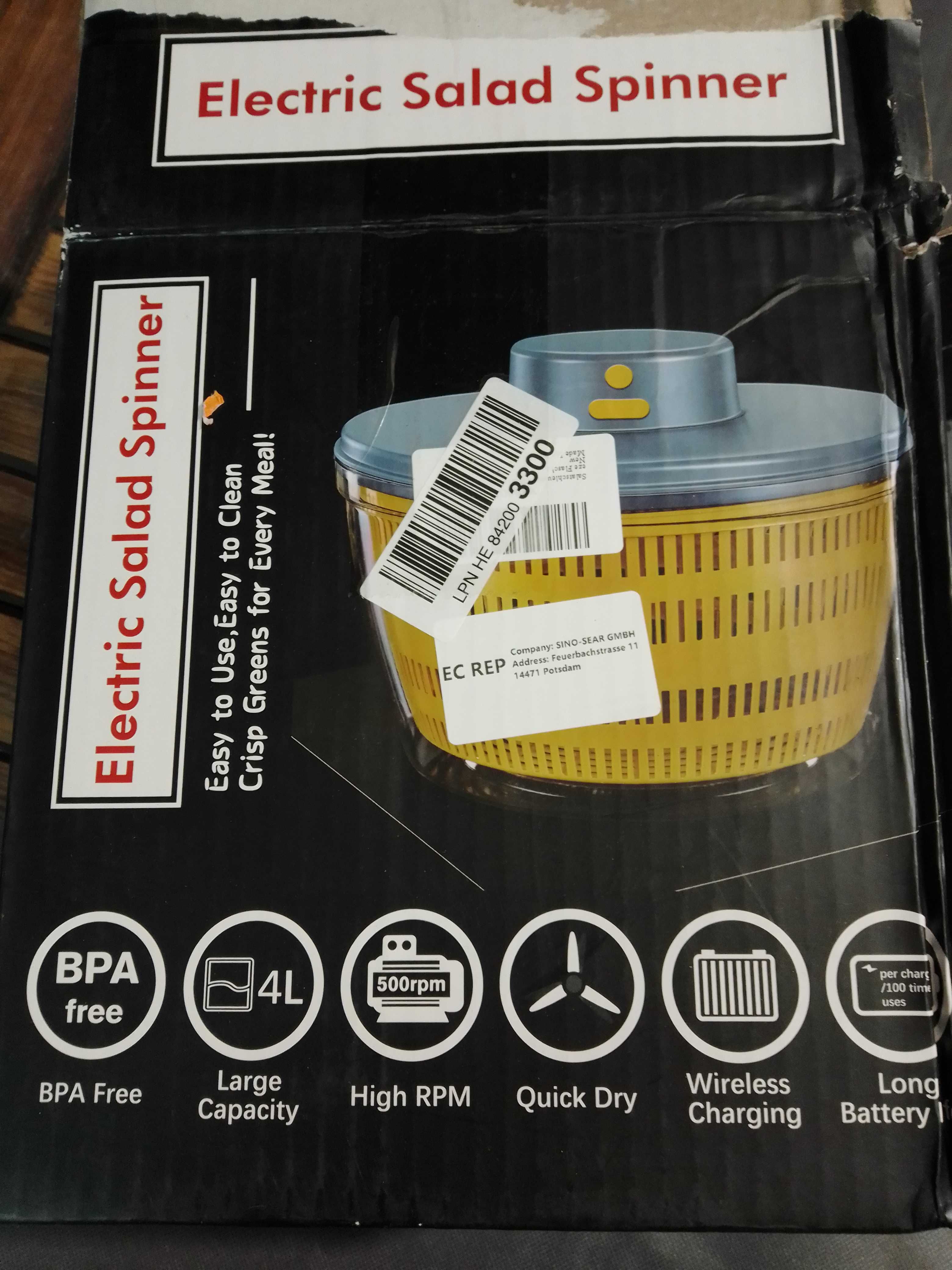 Elektryczna wirówka do sałaty 4 l
