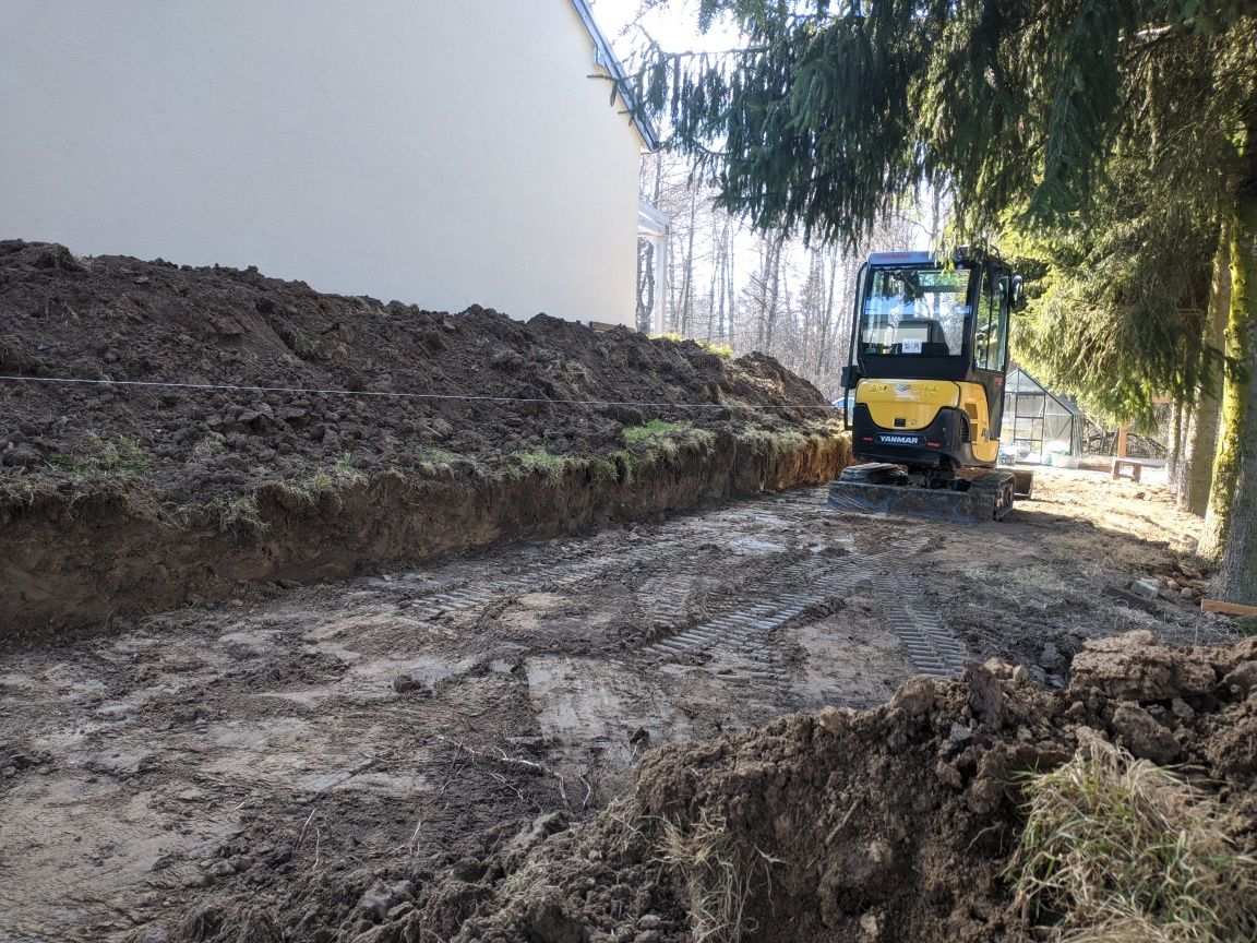 Usługi minikoparką, roboty ziemne, wykopy, zagęszczanie