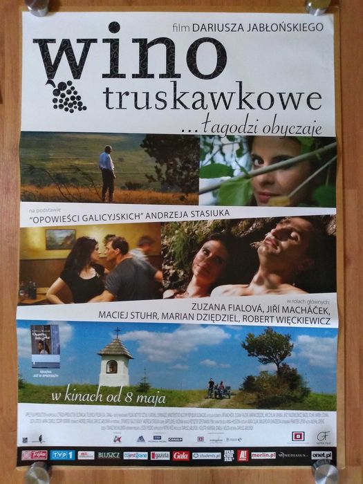 Plakat filmowy WINO TRUSKAWKOWE/Stuhr/Stasiuk/Oryginał z 2009 roku.