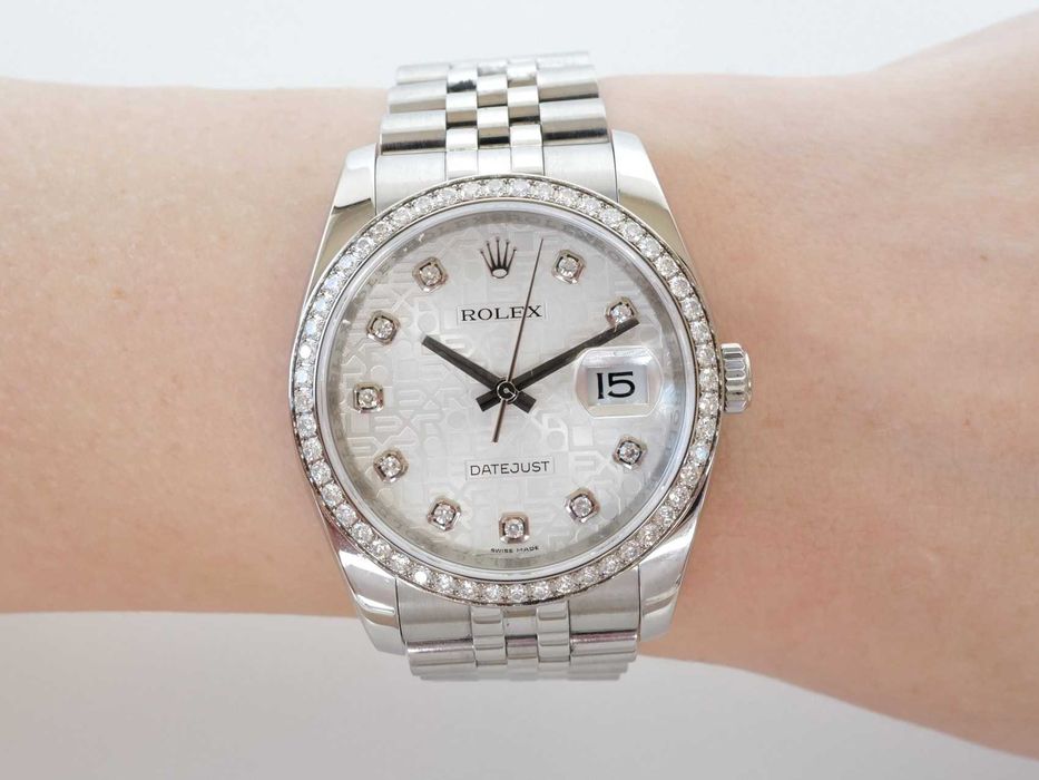 Rolex Datejust 36mm Jubilee Steel Silver Computer Diamond Dial Bezel